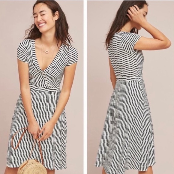 Anthropologie Dresses & Skirts - Anthropologie Maeve Paladino Textured Black and White Textured Dress Size Small